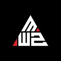 création de logo de lettre triangle mwz avec forme de triangle. monogramme de conception de logo triangle mwz. modèle de logo vectoriel triangle mwz avec couleur rouge. logo triangulaire mwz logo simple, élégant et luxueux.