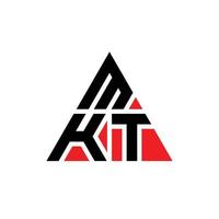 création de logo de lettre triangle mkt avec forme de triangle. monogramme de conception de logo triangle mkt. modèle de logo vectoriel triangle mkt avec couleur rouge. logo triangulaire mkt logo simple, élégant et luxueux.