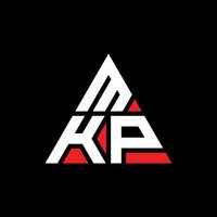 création de logo de lettre triangle mkp avec forme de triangle. monogramme de conception de logo triangle mkp. modèle de logo vectoriel triangle mkp avec couleur rouge. logo triangulaire mkp logo simple, élégant et luxueux.