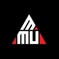 création de logo de lettre triangle mmu avec forme de triangle. monogramme de conception de logo triangle mmu. modèle de logo vectoriel mmu triangle avec couleur rouge. logo triangulaire mmu logo simple, élégant et luxueux.