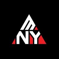 création de logo de lettre triangle mny avec forme de triangle. monogramme de conception de logo triangle mny. modèle de logo vectoriel triangle mny avec couleur rouge. mny logo triangulaire logo simple, élégant et luxueux.