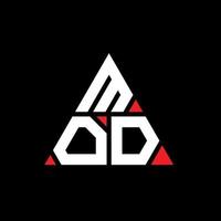 création de logo de lettre triangle mod avec forme de triangle. monogramme de conception de logo triangle mod. modèle de logo vectoriel triangle mod avec couleur rouge. logo triangulaire mod logo simple, élégant et luxueux.