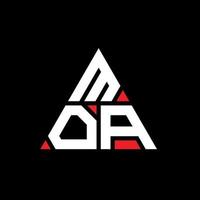 création de logo de lettre triangle moa avec forme de triangle. monogramme de conception de logo triangle moa. modèle de logo vectoriel triangle moa avec couleur rouge. logo triangulaire moa logo simple, élégant et luxueux.