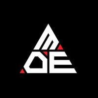 création de logo de lettre triangle moe avec forme de triangle. monogramme de conception de logo triangle moe. modèle de logo vectoriel triangle moe avec couleur rouge. logo triangulaire moe logo simple, élégant et luxueux.