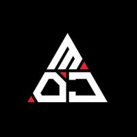 création de logo de lettre triangle moj avec forme de triangle. monogramme de conception de logo triangle moj. modèle de logo vectoriel triangle moj avec couleur rouge. logo triangulaire moj logo simple, élégant et luxueux.