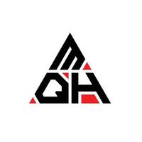 création de logo de lettre triangle mqh avec forme de triangle. monogramme de conception de logo triangle mqh. modèle de logo vectoriel triangle mqh avec couleur rouge. logo triangulaire mqh logo simple, élégant et luxueux.