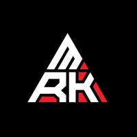 création de logo de lettre triangle mrk avec forme de triangle. monogramme de conception de logo triangle mrk. modèle de logo vectoriel triangle mrk avec couleur rouge. logo triangulaire mrk logo simple, élégant et luxueux.