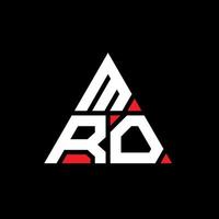 création de logo de lettre triangle mro avec forme de triangle. monogramme de conception de logo triangle mro. modèle de logo vectoriel triangle mro avec couleur rouge. logo triangulaire mro logo simple, élégant et luxueux.