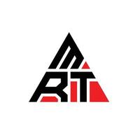 création de logo de lettre triangle mrt avec forme de triangle. monogramme de conception de logo triangle mrt. modèle de logo vectoriel triangle mrt avec couleur rouge. logo triangulaire mrt logo simple, élégant et luxueux.