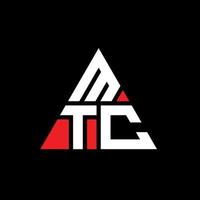 création de logo de lettre triangle mtc avec forme de triangle. monogramme de conception de logo triangle mtc. modèle de logo vectoriel triangle mtc avec couleur rouge. logo triangulaire mtc logo simple, élégant et luxueux.