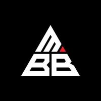 création de logo de lettre triangle mbb avec forme de triangle. monogramme de conception de logo triangle mbb. modèle de logo vectoriel triangle mbb avec couleur rouge. logo triangulaire mbb logo simple, élégant et luxueux.