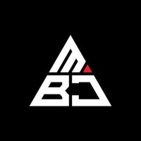 création de logo de lettre triangle mbj avec forme de triangle. monogramme de conception de logo triangle mbj. modèle de logo vectoriel triangle mbj avec couleur rouge. logo triangulaire mbj logo simple, élégant et luxueux.