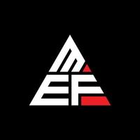 création de logo de lettre triangle mef avec forme de triangle. monogramme de conception de logo triangle mef. modèle de logo vectoriel triangle mef avec couleur rouge. logo triangulaire mef logo simple, élégant et luxueux.