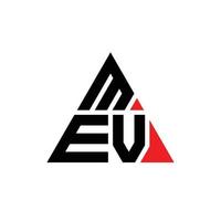 création de logo de lettre triangle mev avec forme de triangle. monogramme de conception de logo triangle mev. modèle de logo vectoriel triangle mev avec couleur rouge. logo triangulaire mev logo simple, élégant et luxueux.