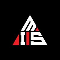 création de logo de lettre mis triangle avec forme de triangle. monogramme de conception de logo mis triangle. modèle de logo vectoriel triangle mis avec couleur rouge. mis logo triangulaire logo simple, élégant et luxueux.