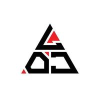 création de logo de lettre triangle loj avec forme de triangle. monogramme de conception de logo triangle loj. modèle de logo vectoriel triangle loj avec couleur rouge. logo triangulaire loj logo simple, élégant et luxueux.