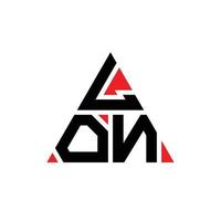 création de logo de lettre triangle lon avec forme de triangle. monogramme de conception de logo triangle lon. modèle de logo vectoriel triangle lon avec couleur rouge. lon logo triangulaire logo simple, élégant et luxueux.