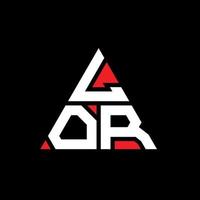 création de logo de lettre lor triangle avec forme de triangle. monogramme de conception de logo triangle lor. modèle de logo vectoriel triangle lor avec couleur rouge. lor logo triangulaire logo simple, élégant et luxueux.