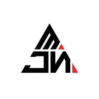 création de logo de lettre triangle mjn avec forme de triangle. monogramme de conception de logo triangle mjn. modèle de logo vectoriel triangle mjn avec couleur rouge. logo triangulaire mjn logo simple, élégant et luxueux.