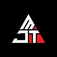 création de logo de lettre triangle mjt avec forme de triangle. monogramme de conception de logo triangle mjt. modèle de logo vectoriel triangle mjt avec couleur rouge. logo triangulaire mjt logo simple, élégant et luxueux.