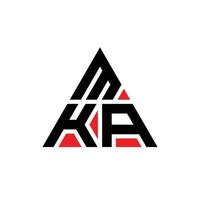 création de logo de lettre triangle mka avec forme de triangle. monogramme de conception de logo triangle mka. modèle de logo vectoriel triangle mka avec couleur rouge. logo triangulaire mka logo simple, élégant et luxueux.