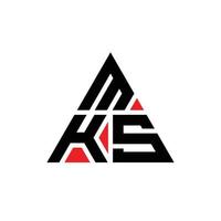 création de logo de lettre triangle mks avec forme de triangle. monogramme de conception de logo triangle mks. modèle de logo vectoriel triangle mks avec couleur rouge. logo triangulaire mks logo simple, élégant et luxueux.