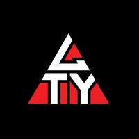 création de logo de lettre triangle lty avec forme de triangle. monogramme de conception de logo triangle lty. modèle de logo vectoriel triangle lty avec couleur rouge. lty logo triangulaire logo simple, élégant et luxueux.