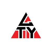 création de logo de lettre triangle lty avec forme de triangle. monogramme de conception de logo triangle lty. modèle de logo vectoriel triangle lty avec couleur rouge. lty logo triangulaire logo simple, élégant et luxueux.