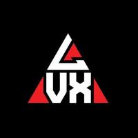 création de logo de lettre triangle lvx avec forme de triangle. monogramme de conception de logo triangle lvx. modèle de logo vectoriel triangle lvx avec couleur rouge. logo triangulaire lvx logo simple, élégant et luxueux.