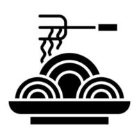 icône de glyphe de spaghetti vecteur