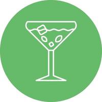 icône de fond cercle ligne gin tonic vecteur