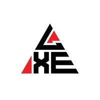 création de logo de lettre triangle lxe avec forme de triangle. monogramme de conception de logo triangle lxe. modèle de logo vectoriel triangle lxe avec couleur rouge. logo triangulaire lxe logo simple, élégant et luxueux.