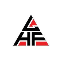 création de logo de lettre triangle lhf avec forme de triangle. monogramme de conception de logo triangle lhf. modèle de logo vectoriel triangle lhf avec couleur rouge. logo triangulaire lhf logo simple, élégant et luxueux.