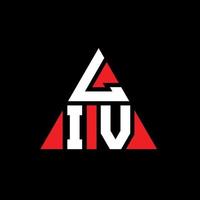 création de logo de lettre triangle liv avec forme de triangle. monogramme de conception de logo triangle liv. modèle de logo vectoriel triangle liv avec couleur rouge. logo triangulaire liv logo simple, élégant et luxueux.