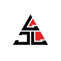 création de logo de lettre triangle ljl avec forme de triangle. monogramme de conception de logo triangle ljl. modèle de logo vectoriel triangle ljl avec couleur rouge. logo triangulaire ljl logo simple, élégant et luxueux.