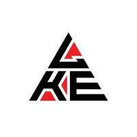 création de logo de lettre triangle lke avec forme de triangle. comme monogramme de conception de logo triangle. modèle de logo vectoriel triangle lke avec couleur rouge. comme le logo triangulaire logo simple, élégant et luxueux.