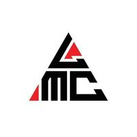 création de logo de lettre triangle lmc avec forme de triangle. monogramme de conception de logo triangle lmc. modèle de logo vectoriel triangle lmc avec couleur rouge. logo triangulaire lmc logo simple, élégant et luxueux.