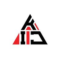 création de logo de lettre kij triangle avec forme de triangle. monogramme de conception de logo triangle kij. modèle de logo vectoriel triangle kij avec couleur rouge. kij logo triangulaire logo simple, élégant et luxueux.