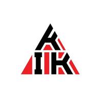 création de logo de lettre triangle kik avec forme de triangle. monogramme de conception de logo triangle kik. modèle de logo vectoriel triangle kik avec couleur rouge. logo triangulaire kik logo simple, élégant et luxueux.