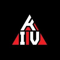 création de logo de lettre triangle kiv avec forme de triangle. monogramme de conception de logo triangle kiv. modèle de logo vectoriel triangle kiv avec couleur rouge. kiv logo triangulaire logo simple, élégant et luxueux.