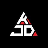 création de logo de lettre de triangle kjd avec forme de triangle. monogramme de conception de logo triangle kjd. modèle de logo vectoriel triangle kjd avec couleur rouge. logo triangulaire kjd logo simple, élégant et luxueux.