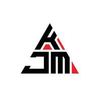 création de logo de lettre kjm triangle avec forme de triangle. monogramme de conception de logo triangle kjm. modèle de logo vectoriel triangle kjm avec couleur rouge. logo triangulaire kjm logo simple, élégant et luxueux.