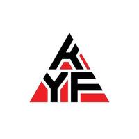 création de logo de lettre triangle kyf avec forme de triangle. monogramme de conception de logo triangle kyf. modèle de logo vectoriel triangle kyf avec couleur rouge. logo triangulaire kyf logo simple, élégant et luxueux.
