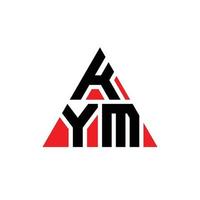 création de logo de lettre triangle kym avec forme de triangle. monogramme de conception de logo triangle kym. modèle de logo vectoriel triangle kym avec couleur rouge. logo triangulaire kym logo simple, élégant et luxueux.