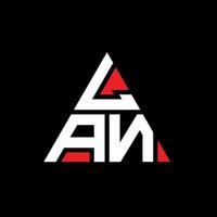 création de logo de lettre triangle lan avec forme de triangle. monogramme de conception de logo triangle lan. modèle de logo vectoriel triangle lan avec couleur rouge. logo triangulaire lan logo simple, élégant et luxueux.