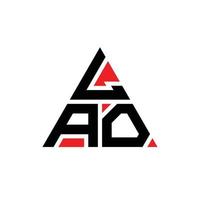 création de logo de lettre triangle lao avec forme de triangle. monogramme de conception de logo triangle lao. modèle de logo vectoriel triangle lao avec couleur rouge. logo triangulaire lao logo simple, élégant et luxueux.