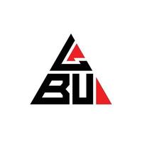 création de logo de lettre triangle lbu avec forme de triangle. monogramme de conception de logo triangle lbu. modèle de logo vectoriel triangle lbu avec couleur rouge. logo triangulaire lbu logo simple, élégant et luxueux.