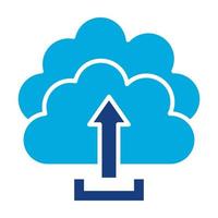 icône de deux couleurs de glyphe de téléchargement de nuage vecteur