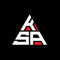 création de logo de lettre triangle ksa avec forme de triangle. monogramme de conception de logo triangle ksa. modèle de logo vectoriel triangle ksa avec couleur rouge. logo triangulaire ksa logo simple, élégant et luxueux.