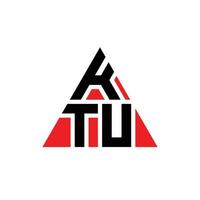 création de logo de lettre triangle ktu avec forme de triangle. monogramme de conception de logo triangle ktu. modèle de logo vectoriel triangle ktu avec couleur rouge. logo triangulaire ktu logo simple, élégant et luxueux.